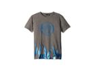 Versace Kids Short Sleeve Medusa Logo T-shirt W/ Flames (big Kids) (grey) Boy's T Shirt