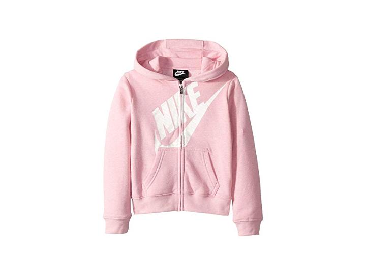 Nike Kids Futura Full Zip Hoodie (toddler) (pink Heather) Girl's Sweatshirt