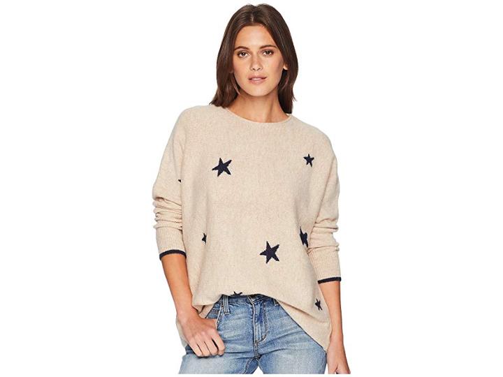 Joules Kellie Drop Shoulder Intarsia Sweater (navy Star) Women's Sweater