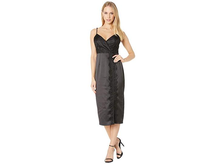 Bcbgeneration Lace Overlay Slip Dress (black) Women's Dress
