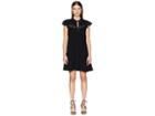 Rebecca Taylor Sleeveless Crepe Lace Dress (black) Women's Dress