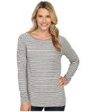 Jag Jeans Brier Stripe Tee Classic Fit Shirt Striped Jersey (medium Heather Grey/white) Women's T Shirt