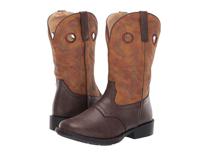 Roper Kids Daniel (toddler/little Kid) (brown Vamp/vintage Tan Shaft) Cowboy Boots