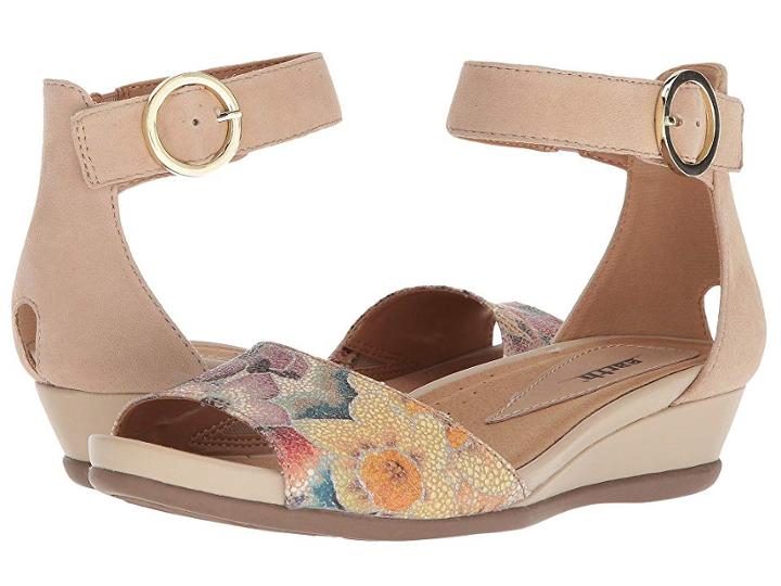 Earth Hera (beige Floral Printed Suede) Women's  Shoes