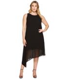 Karen Kane Plus Plus Size Asymmetric Overlay Dress (black) Women's Dress
