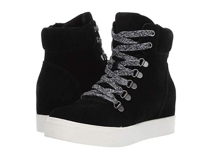 Steve Madden Catch Wedge Sneaker (black) Women's Lace Up Casual Shoes