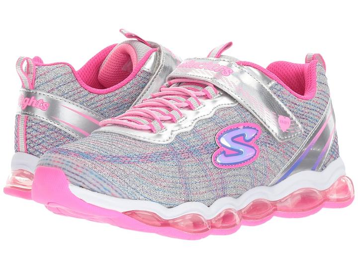 Skechers Kids Glimmer Lights 10833l Lights (little Kid/big Kid) (silver/pink) Girl's Shoes