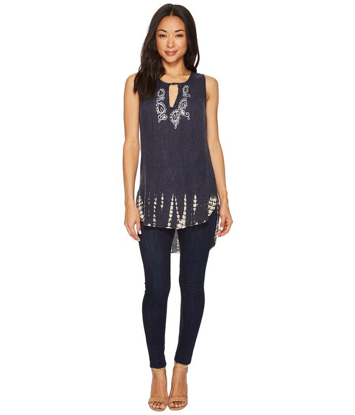 Scully Nonie High-low Tank Top (blue) Women's Sleeveless