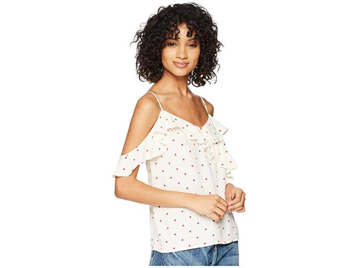 Bb Dakota Nola Scattered Dot Print Top (vanilla) Women's Clothing