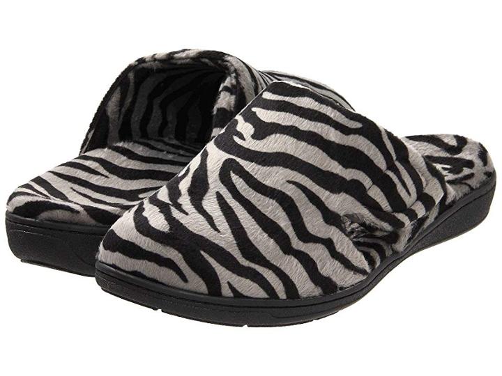 Vionic Gemma (dark Grey Zebra) Women's Slippers
