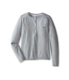 Lacoste Kids Cotton Wool Cardigan (infant/toddler/little Kids/big Kids) (silver Grey Chine) Girl's Sweater