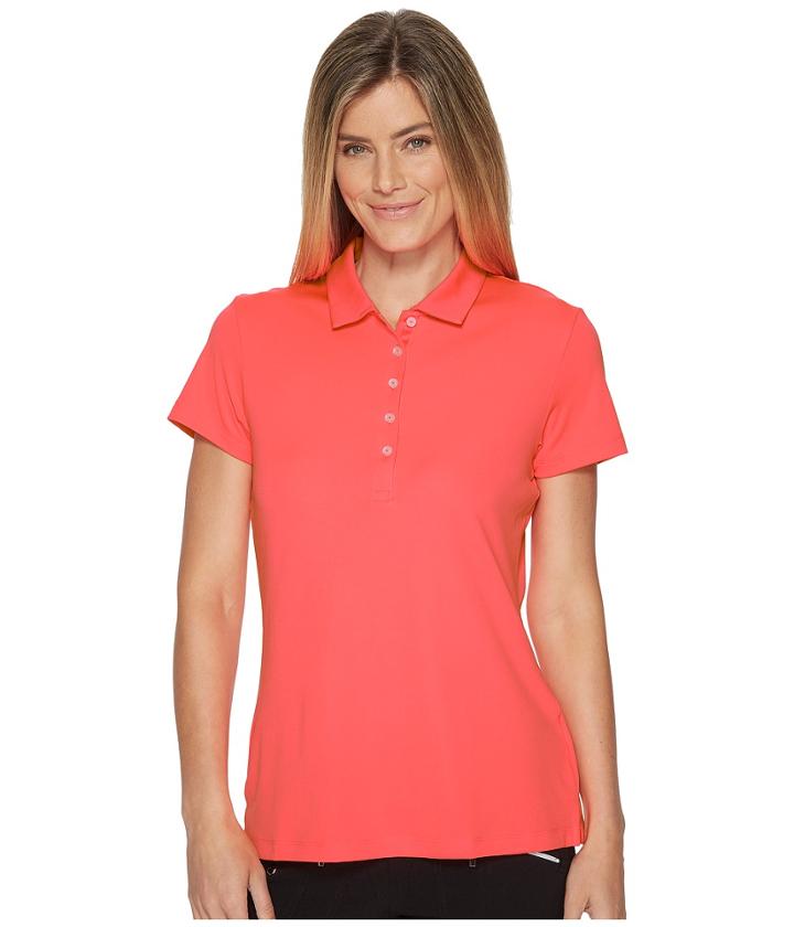 Puma Golf Pounce Polo (bright Plasma) Women's Short Sleeve Pullover