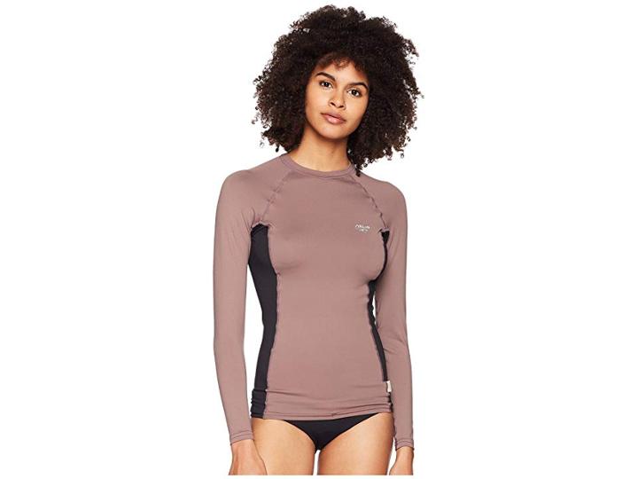 O'neill Premium Long Sleeve Rashguard (pepper/black/pepper) Women's Swimwear