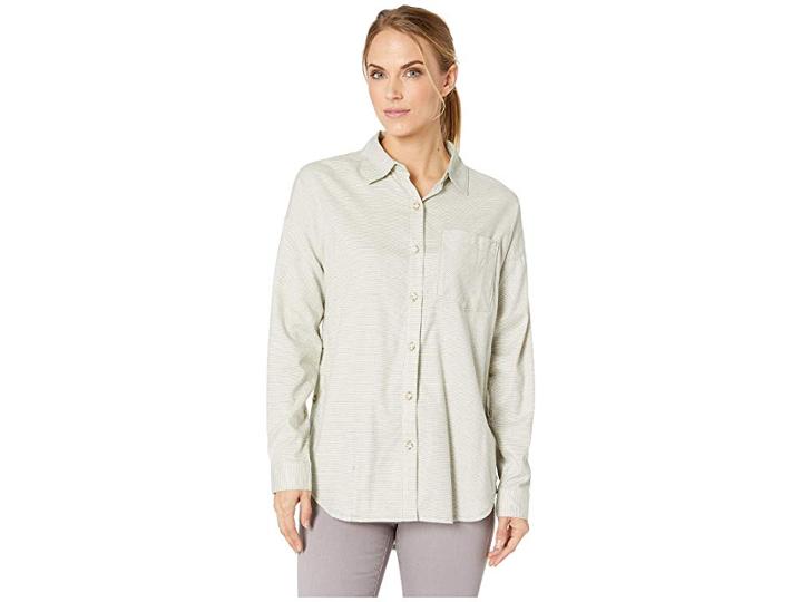 Mountain Hardwear Karseetm Long Sleeve Shirt (green Fade) Women's Long Sleeve Button Up