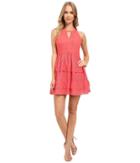 Adelyn Rae Lace Ruffle Dress (coral) Women's Dress