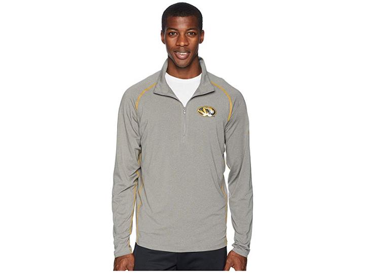Columbia Collegiate Tuk Mountaintm 1/2 Zip Shirt (missouri/boulder/golden Yellow) Men's Long Sleeve Pullover