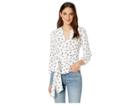 1.state Long Sleeve Wrap Front Delicate Sprigs Blouse (soft Ecru Multi) Women's Blouse