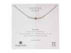 Dogeared Gratitude Stone, Curved Bar With Pink Opal Gem Stone Necklace (sterling Silver) Necklace