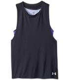 Under Armour Kids 2-in-1 Tank Top (big Kids) (black/green Typhoon) Girl's Sleeveless