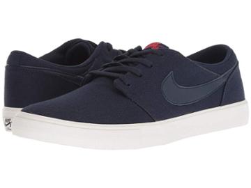 Nike Sb Portmore Ii Solar Canvas (obsidian/obsidian/habanero Red/phantom) Men's Skate Shoes