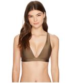 Becca By Rebecca Virtue Reversible Shimmer Halter Top (mink) Women's Swimwear