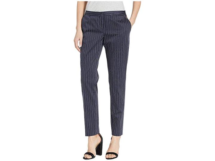 Tommy Hilfiger Menswear Stripe Slim Ankle Pants (midnight) Women's Casual Pants