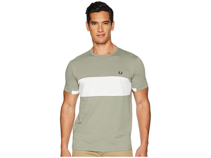 Fred Perry Chest Panel T-shirt (washing Khaki) Men's T Shirt