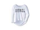 The Original Retro Brand Kids Rebel Hi Low Dolman (big Kids) (white) Girl's Long Sleeve Pullover