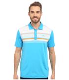Puma Golf Short Sleeve Key Stripe Polo (atomic Blue) Men's Short Sleeve Pullover