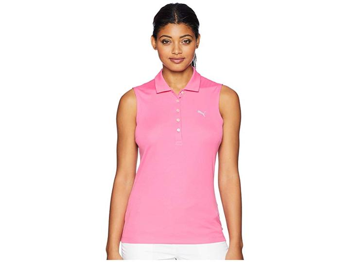 Puma Golf Sleeveless Pounce Polo (carmine Rose) Women's Sleeveless