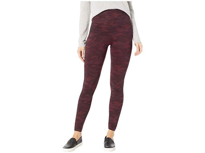 Spanx Look At Me Now Leggings (wine Camo) Women's Casual Pants
