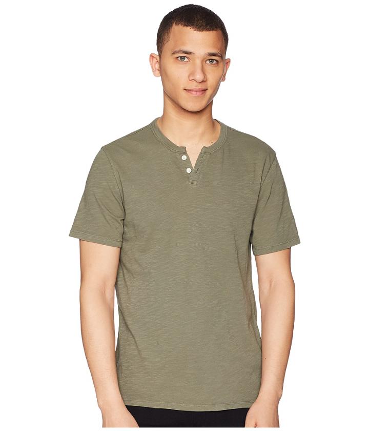 Joe's Jeans Wintz Short Sleeve Slub Henley (fatigue) Men's Clothing