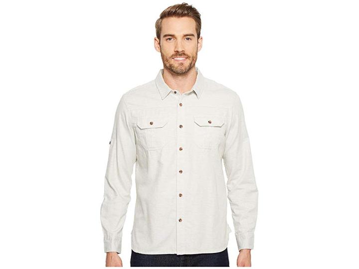 Prana Cardston Long Sleeve (grey Heather) Men's Long Sleeve Button Up