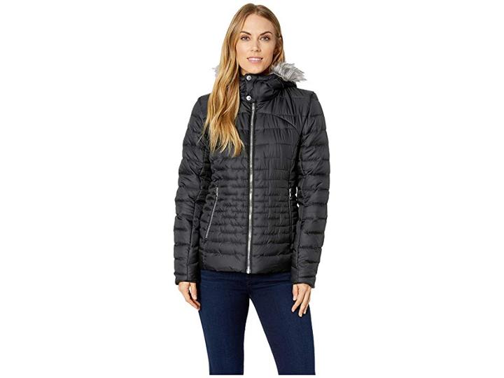 Spyder Edyn Hoodie Insulated Jacket (black/black) Women's Coat