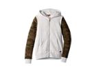 7 For All Mankind Kids Twofer Fleece Hoodie (big Kids) (heather Grey/camo) Boy's Sweatshirt