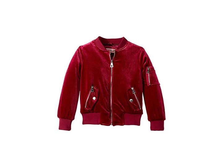 Urban Republic Kids Natalie Stretch Velvet Poly-filled Bomber (little Kids/big Kids) (berry) Girl's Jacket