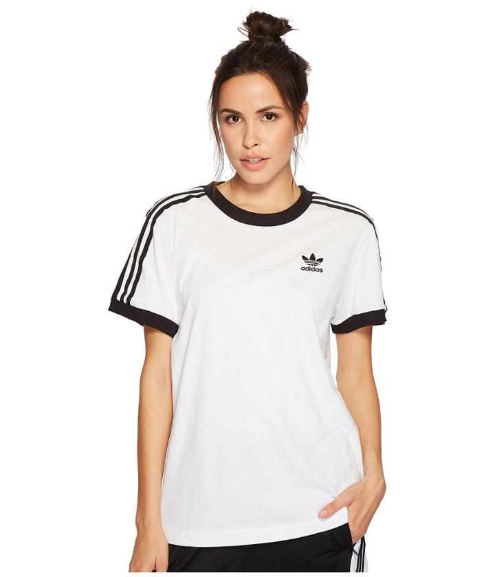 Adidas Originals 3 Stripes Tee (white/black) Women's T Shirt