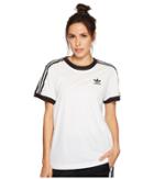 Adidas Originals 3 Stripes Tee (white/black) Women's T Shirt