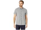 Kenneth Cole New York Short Sleeve Stripe Snap Shirt (heather Grey) Men's T Shirt