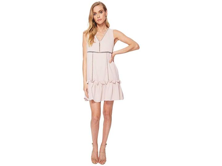 J.o.a. Frilled Hem Drop Waist Shift Dress (pale Lavender) Women's Dress