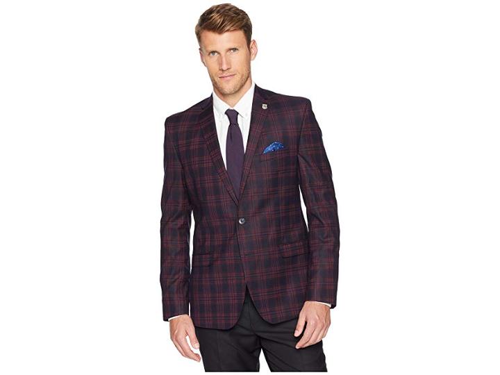 Nick Graham Plaid Sport Coat (red) Men's Jacket