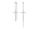 Guess Pave Cross Front Back Earrings (silver/crystal) Earring
