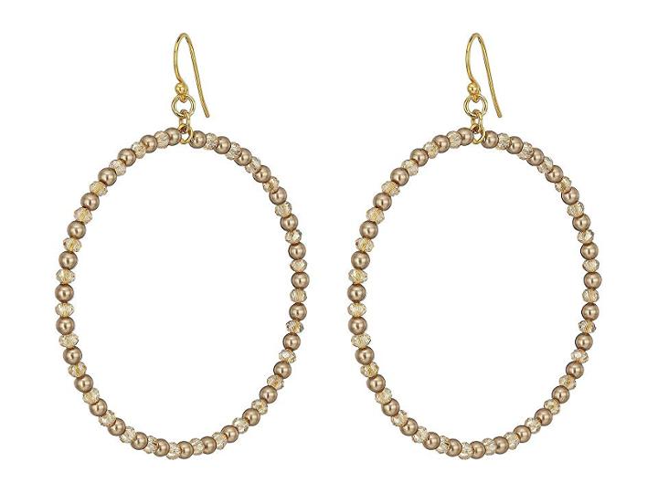 Chan Luu Crystal Hoop Earrings (bronze Mix) Earring