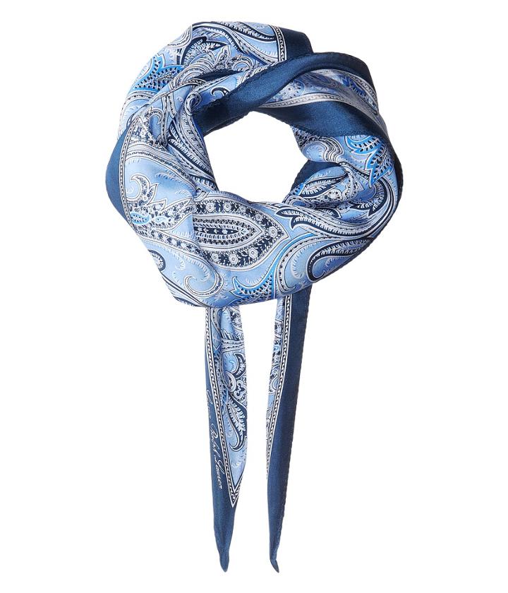 Lauren Ralph Lauren Corina Silk Diamond Shape Scarf (light Blue) Scarves