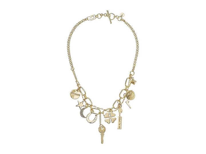 French Connection Charm Frontal Necklace 18 (gold) Necklace