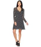 Juicy Couture All Over Dot Flirty Dress (pitch Black Polka Dot) Women's Dress