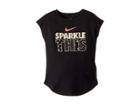 Nike Kids Sparkle This Modern Short Sleeve Tee (little Kids) (black Denim/ice Blue) Girl's T Shirt