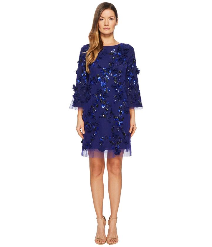 Marchesa Notte Embroidered Tunic With Sequins And Beads (royal) Women's Dress
