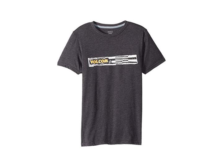 Volcom Kids Opbar Short Sleeve Tee (big Kids) (heather Black) Boy's T Shirt