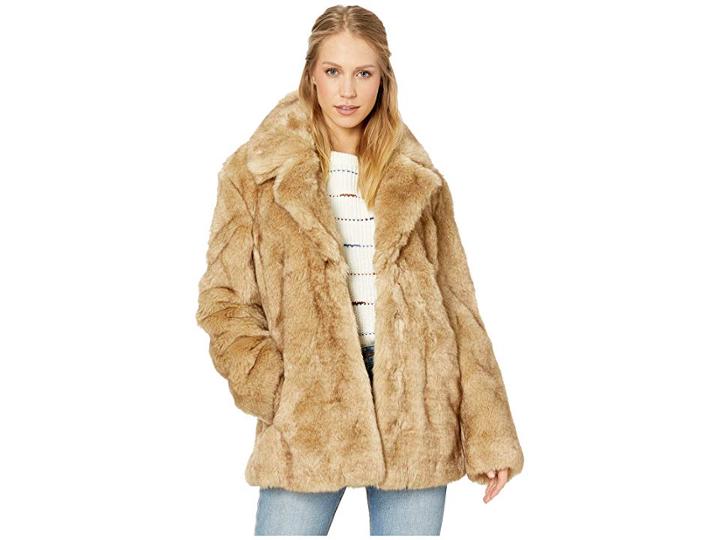 Avec Les Filles Faux Fur Notch-collar Coat (natural) Women's Coat